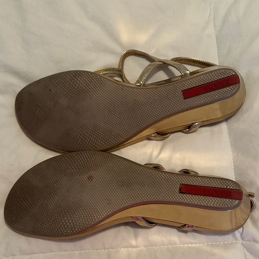 Prada Metallic Gold and Silver Sandals - Picture 4 of 4